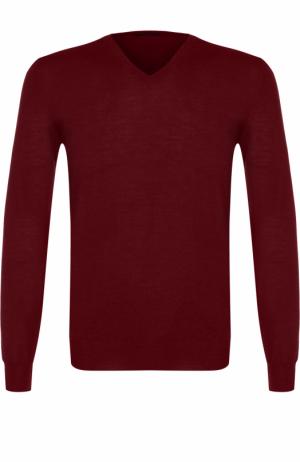 Пуловер из шерсти тонкой вязки TSUM Collection. Цвет: бордовый
