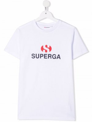 Футболка с логотипом Superga Kids. Цвет: белый