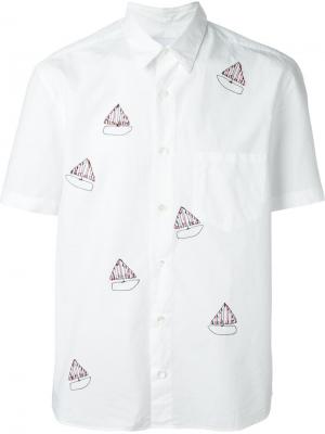 Рубашка с вышивкой лодок Jimi Roos. Цвет: белый