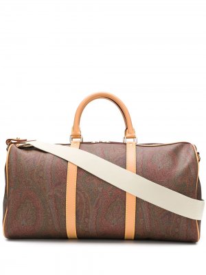 Дорожная сумка на молнии с принтом пейсли ETRO. Цвет: коричневый