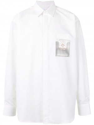 Рубашка с длинными рукавами и карманом Doublet. Цвет: белый