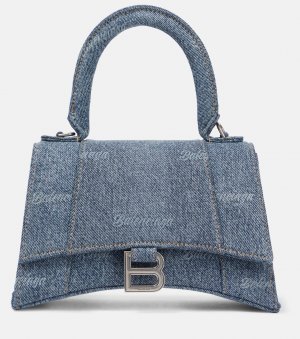 Маленькая джинсовая сумка-тоут «песочные часы» , синий Balenciaga