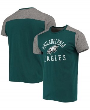 Мужская темно-зеленая, серая футболка philadelphia eagles field goal slub , мульти Majestic