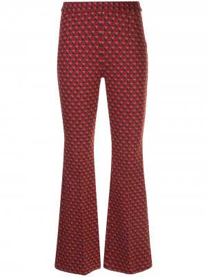 Укороченные расклешенные брюки Rosetta Getty. Цвет: красный