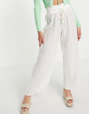 Белые широкие брюки от комплекта -Белый Abercrombie & Fitch