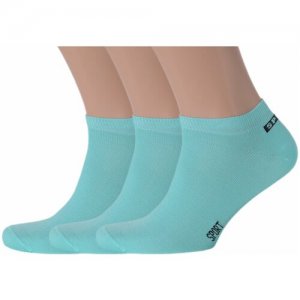 Комплект из 3 пар мужских носков темно-бирюзовые, размер 29 (43-45) ХОХ. Цвет: бирюзовый