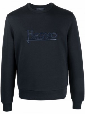 Толстовка с нашивкой-логотипом Herno. Цвет: синий