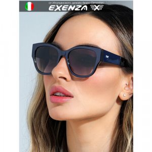 Солнцезащитные очки , синий, коричневый Exenza. Цвет: синий/коричневый