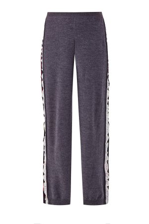 Шерстяные брюки-джоггеры с лампасами из шелка STELLA McCARTNEY. Цвет: серый