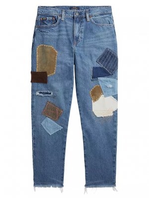 Узкие зауженные джинсы в стиле пэчворк , цвет calamigos wash Polo Ralph Lauren