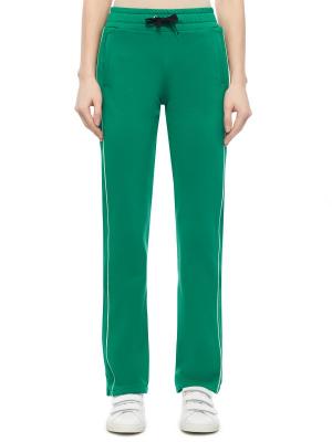 Спортивные брюки из смесового хлопка RED VALENTINO. Цвет: зеленый