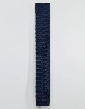 Темно-синий вязаный галстук 7X. Цвет: темно-синий