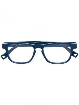 Очки в прямоугольной оправе Fendi Eyewear. Цвет: синий