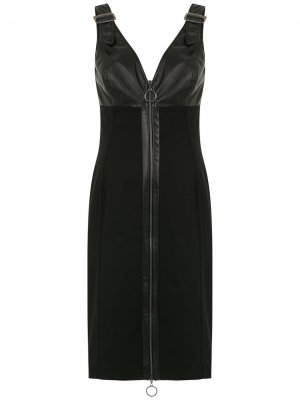 Leather panelled dress Tufi Duek. Цвет: черный