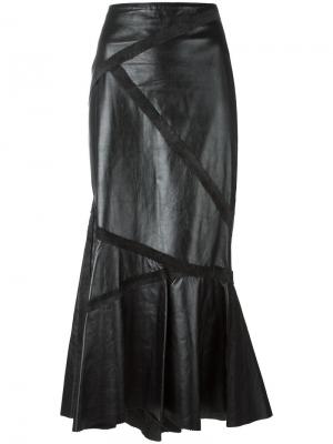 Длинная кожаная юбка Jean Paul Gaultier Vintage. Цвет: чёрный