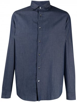 Джинсовая рубашка с длинными рукавами Emporio Armani. Цвет: синий