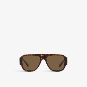 VE4436U солнцезащитные очки в оправе-подушке из ацетата черепаховой расцветки , коричневый Versace