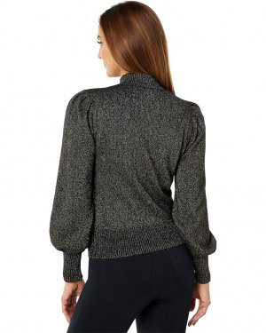 Свитер Metallic Volume Sleeve Sweater, цвет Black Combo BCBGMAXAZRIA