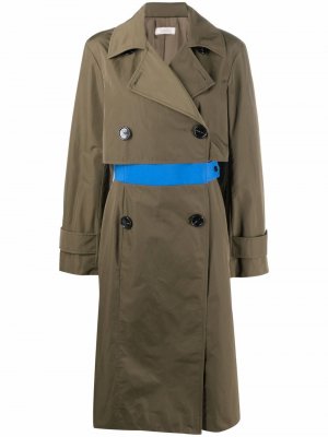 Двубортное пальто с поясом Nina Ricci. Цвет: зеленый