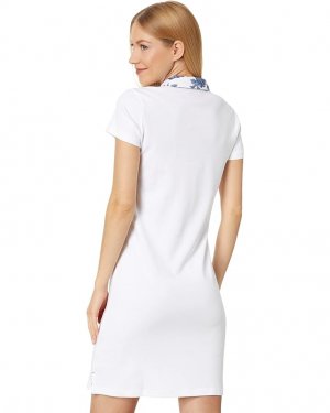 Платье U.S. POLO ASSN. Split-Neck Floral Collar Dress, белый