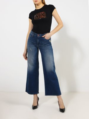 Расклешенные джинсы J04 Armani Exchange. Цвет: siniy