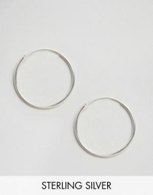 Серебряные большие серьги-кольца Fashionology. Цвет: серебряный