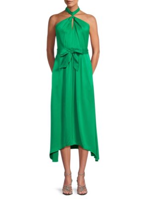 Асимметричное платье миди с лямкой Evvie , зеленый Reiss