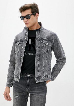Куртка джинсовая Calvin Klein Jeans. Цвет: серый