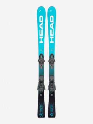 Горные лыжи детские WC e.Race Team + крепления JRS 7.5 GW, Синий Head. Цвет: синий