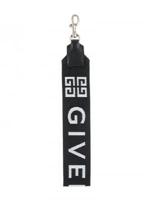 Жаккардовый брелок с логотипом Givenchy. Цвет: черный