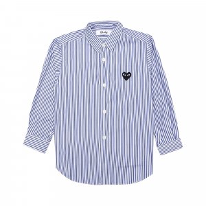 Рубашка в полоску с длинными рукавами PLAY, цвет: белый/синий Comme des Garçons