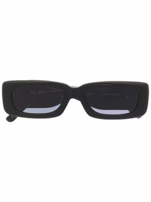 Солнцезащитные очки Minimarfa в массивной прямоугольной оправе The Attico. Цвет: черный