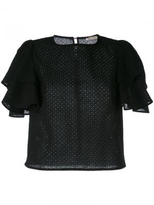 Ruffle sleeve blouse Daniele Carlotta. Цвет: чёрный