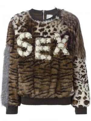 Декорированный свитер Ashish. Цвет: коричневый