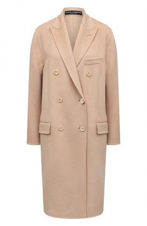 Шерстяное пальто Dolce & Gabbana. Цвет: розовый