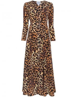Удлиненный пиджак с леопардовым принтом We Are Leone. Цвет: коричневый