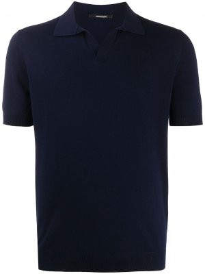 Рубашка-поло с короткими рукавами Tagliatore. Цвет: синий