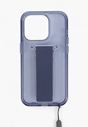 Чехол для iPhone Uniq 15 Pro, Heldro Mount с ремешком на руку, шнурком кисть, трансформируется в подставку. Цвет: синий