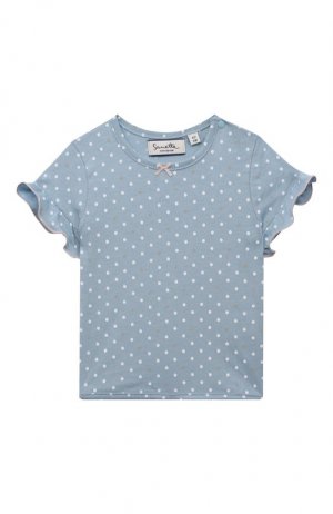 Хлопковая футболка Sanetta. Цвет: голубой