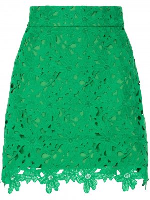 Кружевная юбка мини Kelly Bambah. Цвет: зеленый