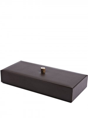 Большая коробка для хранения с роговой ручкой Lorenzi Milano. Цвет: коричневый