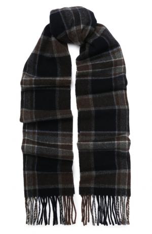 Шерстяной шарф с бахромой Eton. Цвет: коричневый