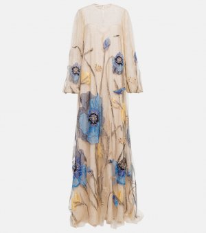 Платье Yesenia с вышивкой из тюля и кружева , бежевый Costarellos