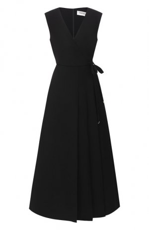 Платье из шерсти и шелка Valentino. Цвет: чёрный