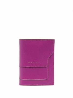 Складной бумажник из сафьяновой кожи Marni. Цвет: розовый