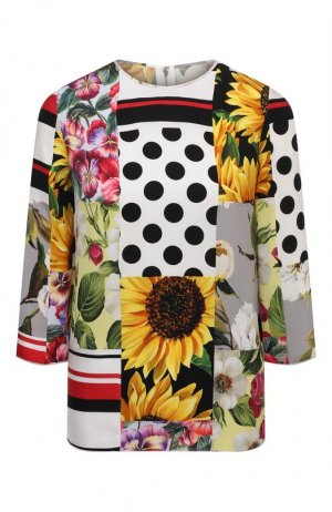Шелковая блузка Dolce & Gabbana. Цвет: разноцветный