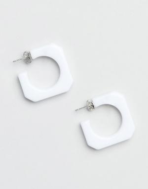 Белые абстрактные серьги-кольца из каучука -Белый Gogo Philip