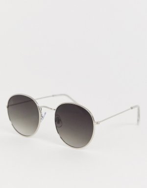 Серебристые солнцезащитные очки в круглой оправе -Серебряный Jeepers Peepers