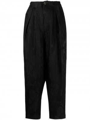 Укороченные жаккардовые брюки со складками Uma Wang. Цвет: черный