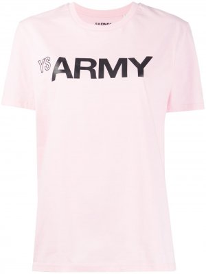 Футболка с круглым вырезом и логотипом Yves Salomon Army. Цвет: розовый